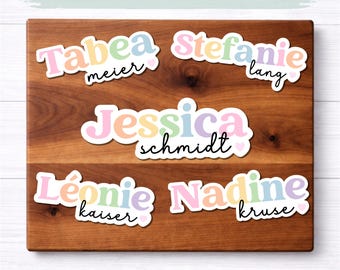 Name stickers - Waterproof name stickers - Personalized vinyl rainbow stickers with name and custom text
