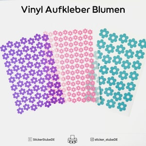 Vinyl Aufkleber Blumen I Blümchen Sticker Farbauswahl I wasserfest I Blumenaufkleber I Blumensticker I Mini Sticker I Stickerbogen