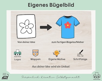 Iron-on transfer with your own logo | Iron-on stickers for clothing | Machine washable textile stickers | Order iron-on transfers with your own design