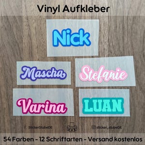 Personalisierte Aufkleber Namen I Schriftzug Beschriftung Aufkleber personalisiert I Wunschtext I Namensaufkleber I Vinyl Sticker wasserfest