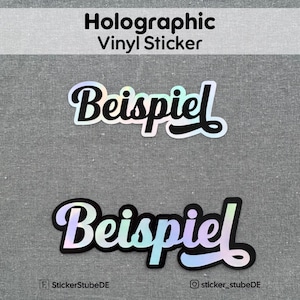 Personalisierte Holografische Sticker I Holographic Hologram Namens Sticker I Namensaufkleber I Vinyl Aufkleber Holograph Namenssticker