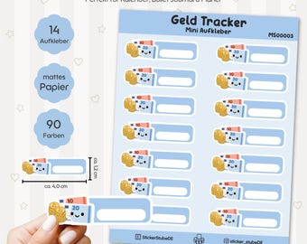 Money Tracker Stickers – Mini Stickers for Planners, Calendars, Pocket Money & Savings Goals