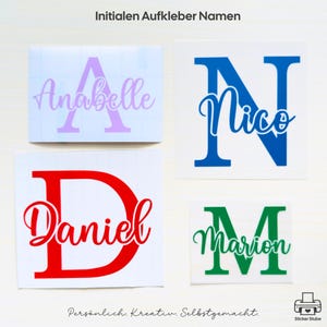 Initialen Aufkleber Namen Groß I Schriftzug Monogramm Aufkleber personalisiert I Namensaufkleber I Namenssticker I Vinyl Monogram Sticker