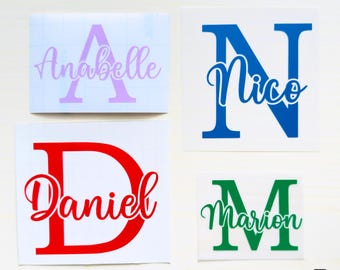 Initial Stickers, Name Stickers, Large | Monogram Lettering Stickers, Personalized | Name Stickers | Vinyl Monogram Stickers