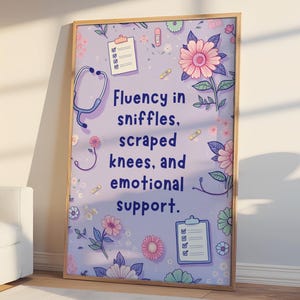 Poster con citazione divertente per la settimana dell'infermiera scolastica, regalo per la giornata nazionale dell'infermiera, stampa incorniciata per decorare l'ufficio dell'infermiera per bambini, apprezzamento per l'infermiera, grazie infermiera