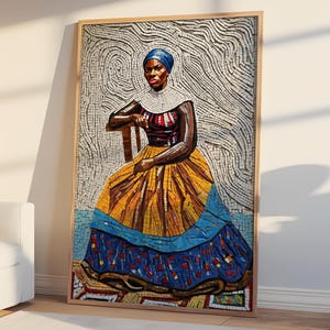Stampa di Harriet Tubman Juneteenth, poster con mosaico incorniciato sulla storia dei neri, famose opere d'arte da parete di donne nere, decorazioni per Juneteenth, arte afroamericana