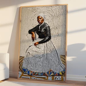 Harriet Tubman Juneteenth Poster, Framed Mosaic Black History Print, Juneteenth Decor, Famous Black Women Empowerment Juneteenth Art
