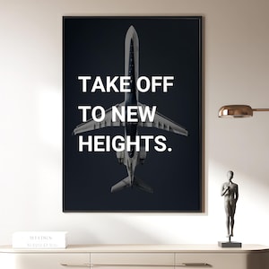 Lotnictwo Motywacyjna Ścienna Sztuka, Oprawiony Inspirujący Cytat Wydruk, Minimalistyczny Pilot Prezent Plakat Z Obrazem W Tle Do Domu i Biura