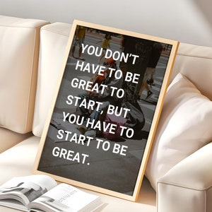 Motivierende Musik Wandkunst, gerahmtes Inspirationszitat Druck, minimalistische Positivität Poster mit Hintergrundbild für Büro oder Studio