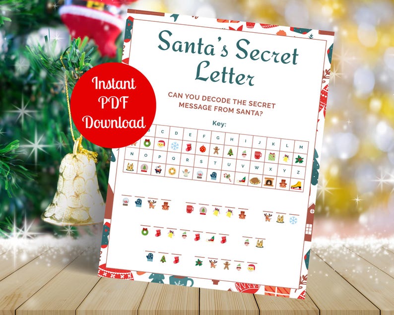 Secret Message From Santa Code Breaker Game, Printable Santa Letter ...