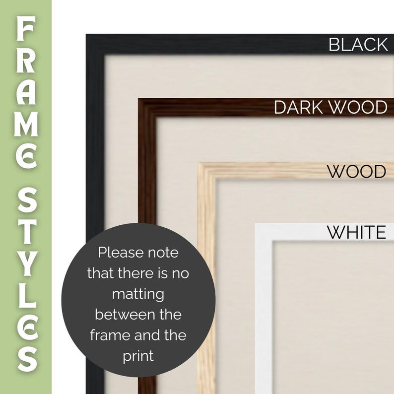 Frame styles black white wood dark wood