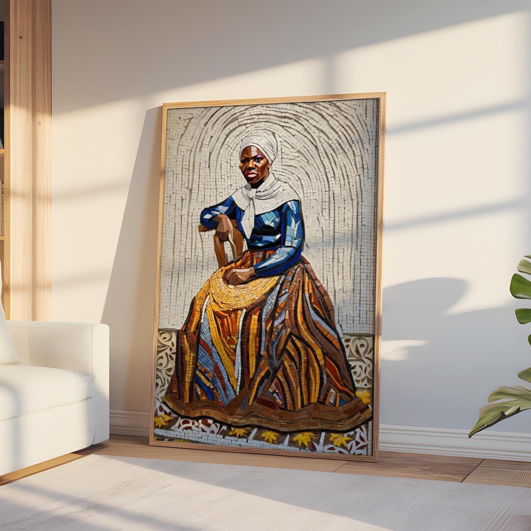 Harriet Tubman Womens History Poster, Framed Mosaic Black History Month ...