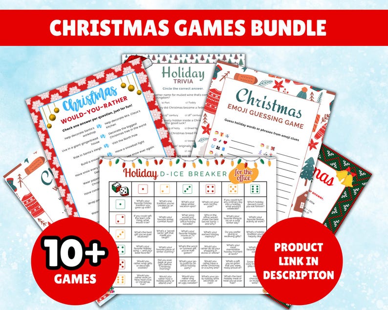 printable christmas games bundle