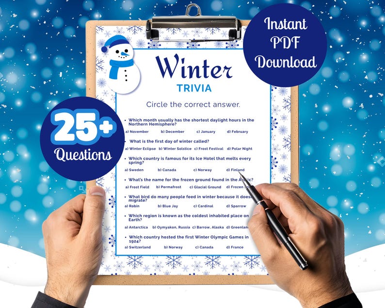 winter trivia game with answers instant pdf download 25+ questions