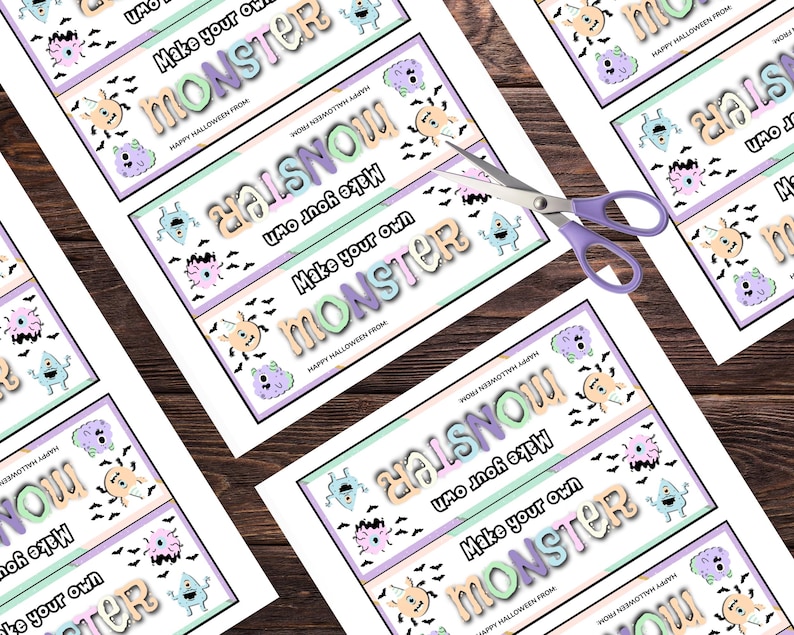 Make Your Own Monster Tag Printable, Build Your Own Monster Bag Topper ...
