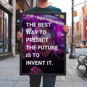 Citazione motivazionale per imprenditori, stampa da parete con citazione motivazionale incorniciata, poster positivo con immagine di sfondo, regalo per imprenditori