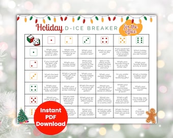 Office Dicebreaker Christmas Dice Game, Work Team Building Games, Corporate Ice Breaker Games, Holiday Office Party Games, Table Talk Games