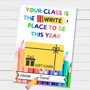 Back to School Teacher Gift Card Holder, First Day of School Printable Gift for Teacher, Digital Back to School Teacher Appreciation Gift