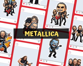 Cartoon Metallica Aufkleber - 65 Designs zum Ausdrucken (Digitaler Download)