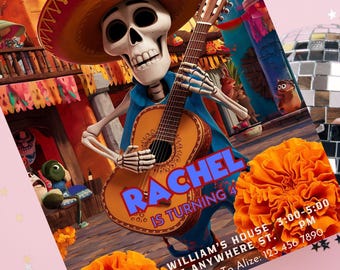 Unterschiedliche 3 Design-Geburtstags-Einladung | Lebendige Fiesta Vorlage | Bearbeitbar & druckbar in Canva - Instant Download