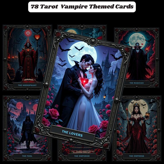 78 Vampire Tarot Card PNG Bundle: Sarcastic Sweary Witchy Design