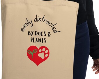 Organic Cotton Tote Bag - Dogs and Plants Lover Gift | Eco-Friendly | Pawfect Merch