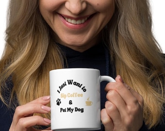 Coffee & Dog Ceramic Mug: Dog Lover Gift