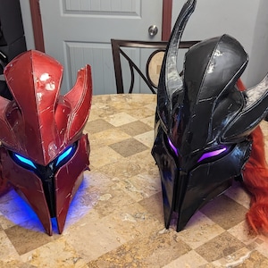 Anime Kight helmet with LED eyes