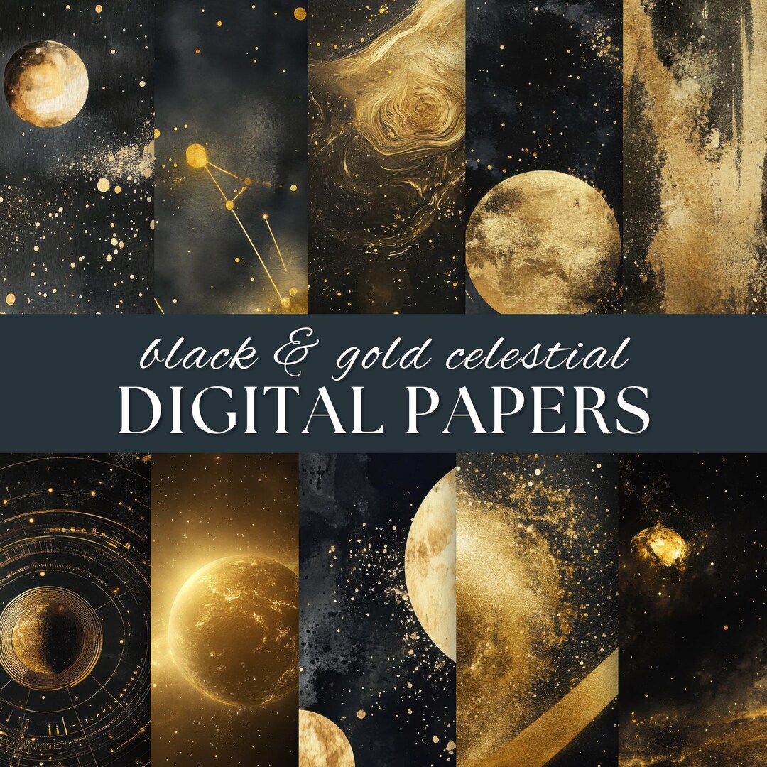 Celestial Junk Journal Papers, Digital Scrapbook Pages, Printable ...