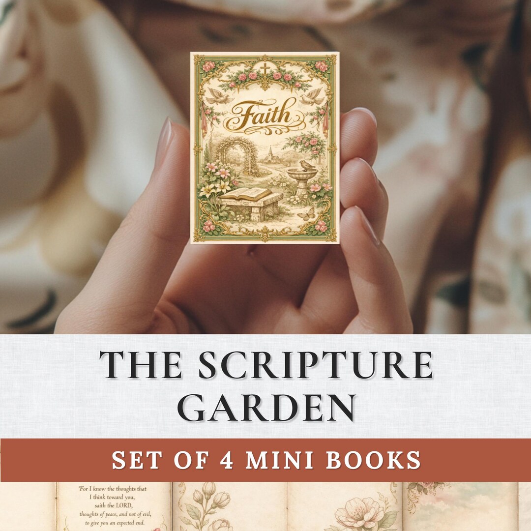 Book Scripture For Edits Scripture Garden Mini Book Set | KJV Bible Verse Dollhouse Books ...