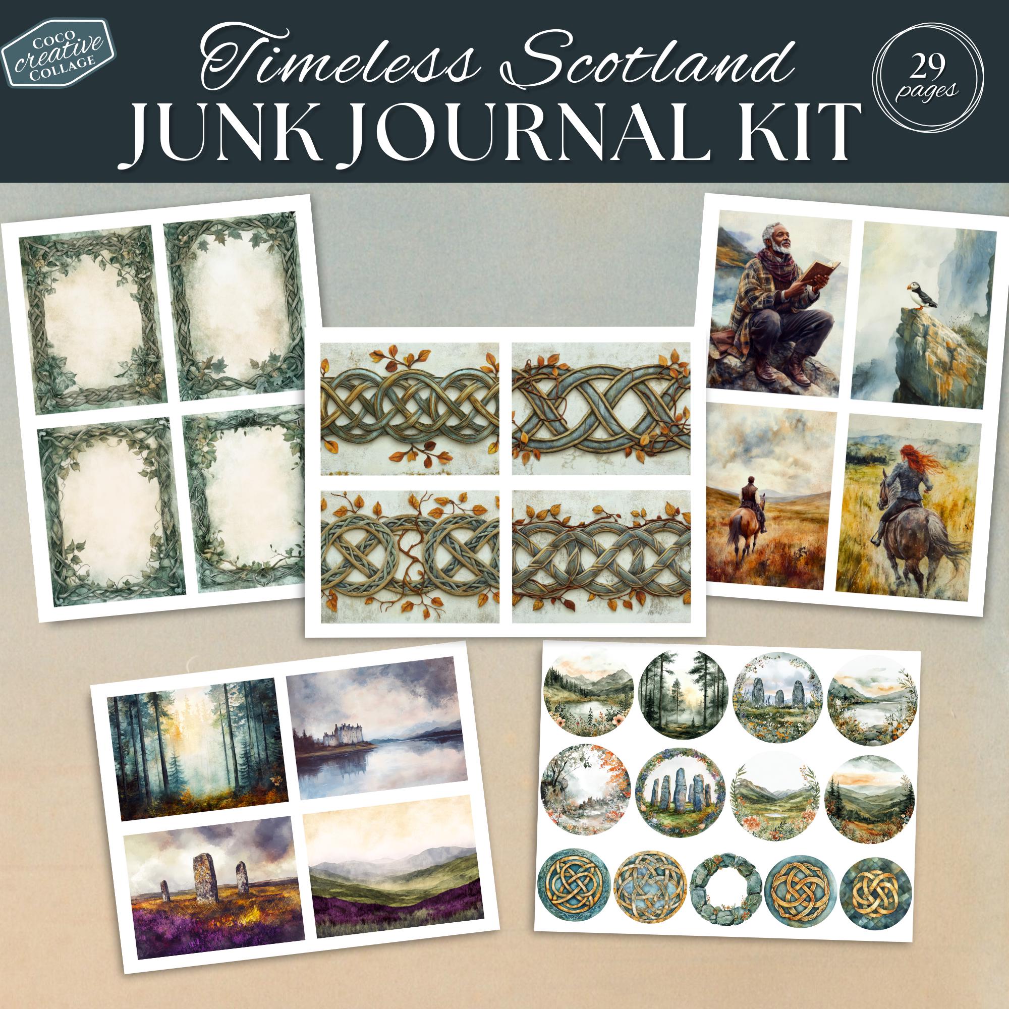 Timeless Scotland Junk Journal Kit, 29 Scottish Highlands Printable ...