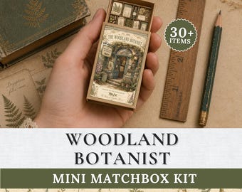 Woodland Botanist Matchbox Printable Kit | Victorian Botanical Miniature Boxes | Herbarium Junk Journal Ephemera | Paper Craft