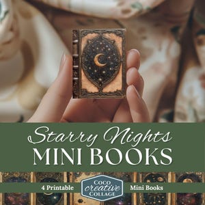 Minilibro imprimible para casa de muñecas, kit de manualidades en miniatura para diario celestial, efímera digital de astronomía, álbum de recortes de galaxia, luna, estrellas y espacio.