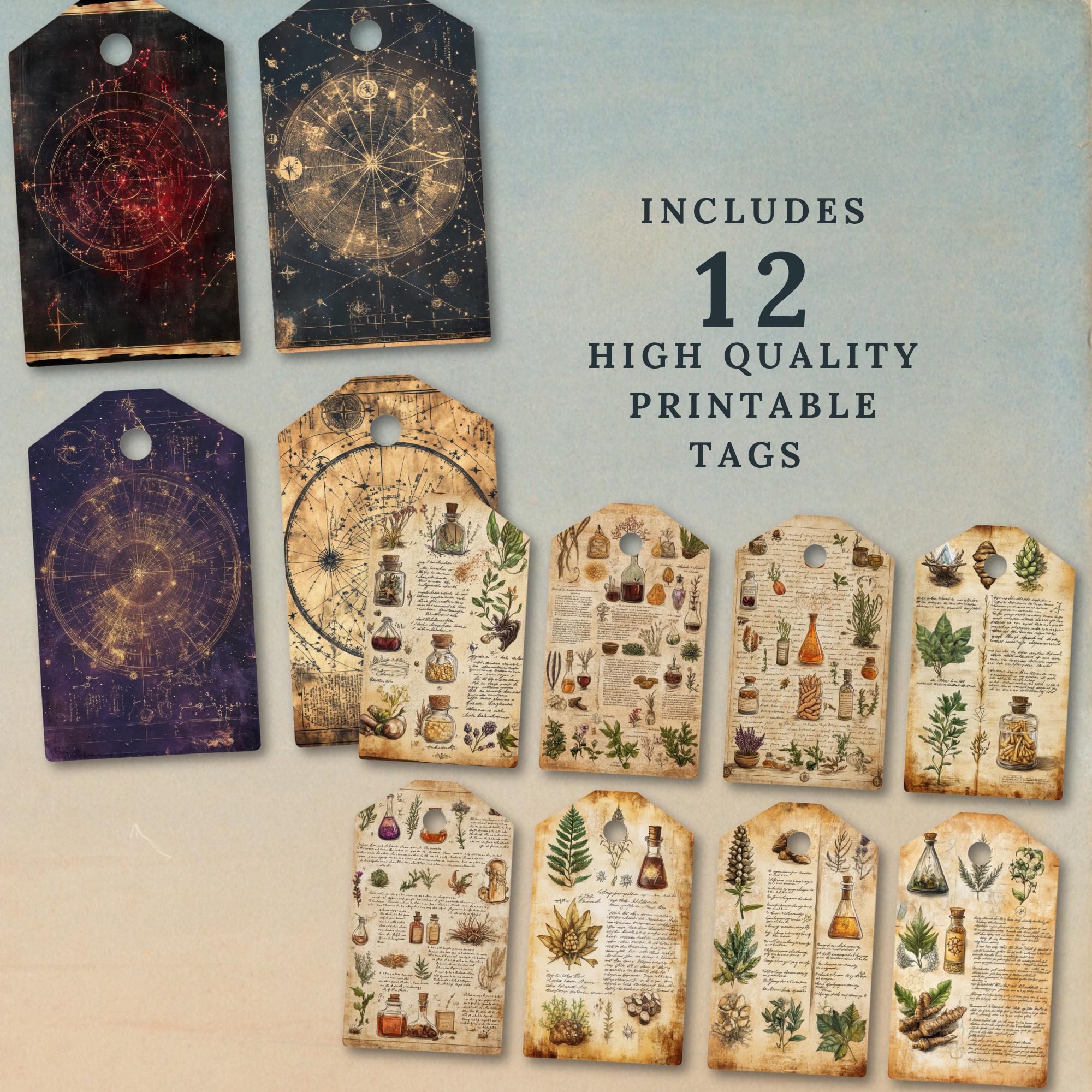 Apothecary Ephemera Tags, Spooky Halloween Junk Journal, Potions and ...