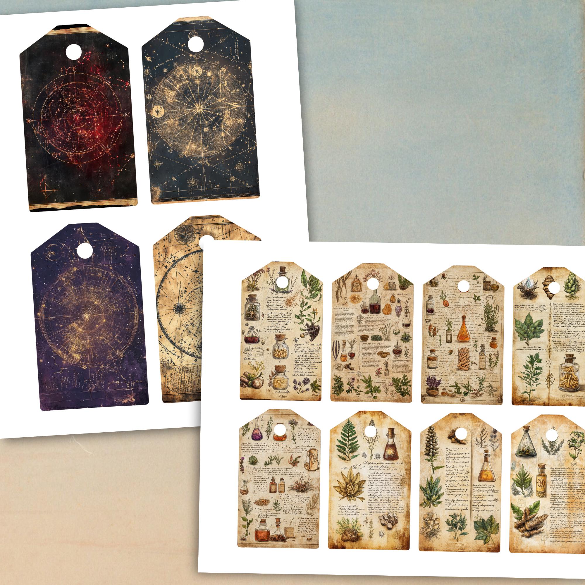 Apothecary Ephemera Tags, Spooky Halloween Junk Journal, Potions and ...