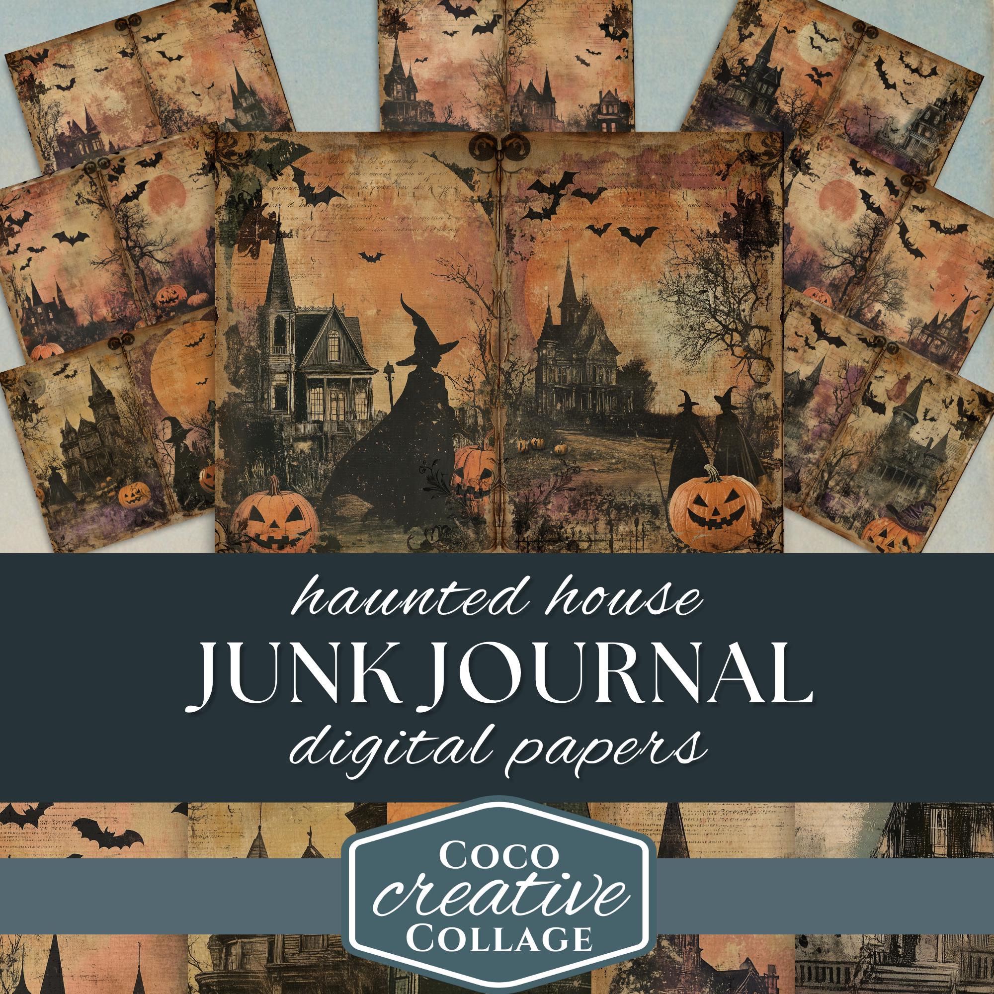 Haunted House Printables for Junk Journals, Vintage Halloween, Gothic ...