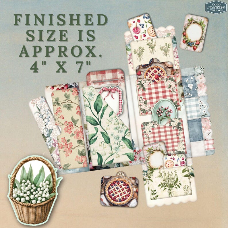 Cozy Kitchen Junk Journal Folio Kit, Printable Recipe Folio, Vintage ...