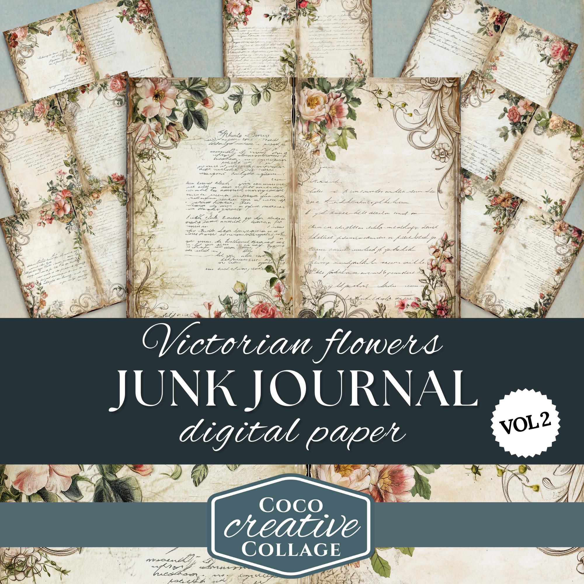 Printable Victorian Floral Digital Paper Pack, 8 Vintage Botanical Junk ...