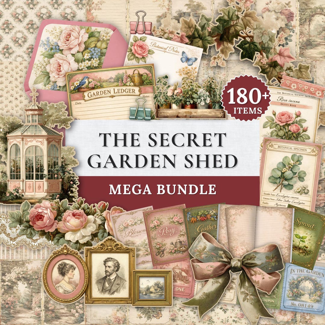 Secret Garden Mega Bundle Junk Journal Kit | Vintage Floral Printable ...