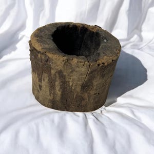 Antique Wood Mortar: Rustic Farmhouse Kitchen Decor (16.1 in x 7.9 in)