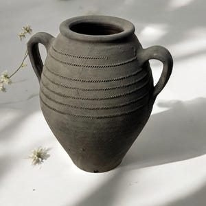 Vaso de terracota turco: jarra rústica de azeitona, decoração para casa Wabi Sabi