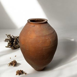 Vaso rústico de terracota turco: Jarra de azeitona vintage, decoração para casa Wabi Sabi
