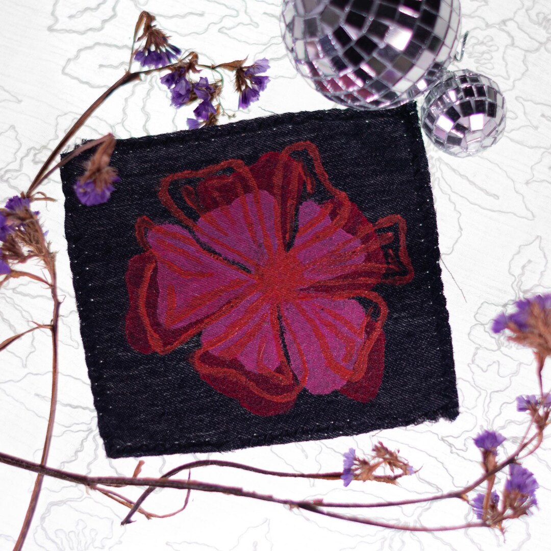 Patches Iron-on | Flower Patches Hand Painted | Patch for Jeans - Etsy