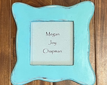 Hand Painted Wood Picture Frame 5x5: Distressed Rustic Farmhouse Decor
