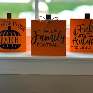 Fall Wooden Pumpkin Block Sign