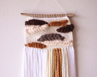The "Autumn Leaves" Woven Wall Hanging | Neutral Earth Toned | Minimalist Decor | Handmade Handicraft | Large