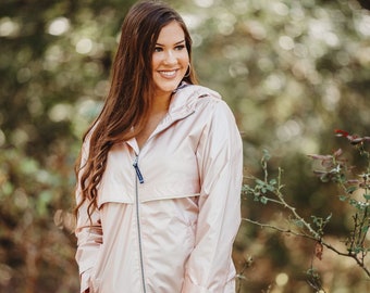 rose gold rain jacket