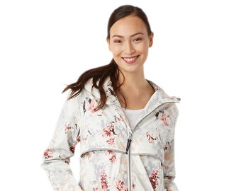 floral print rain jacket