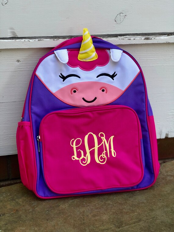 monogrammed unicorn backpack