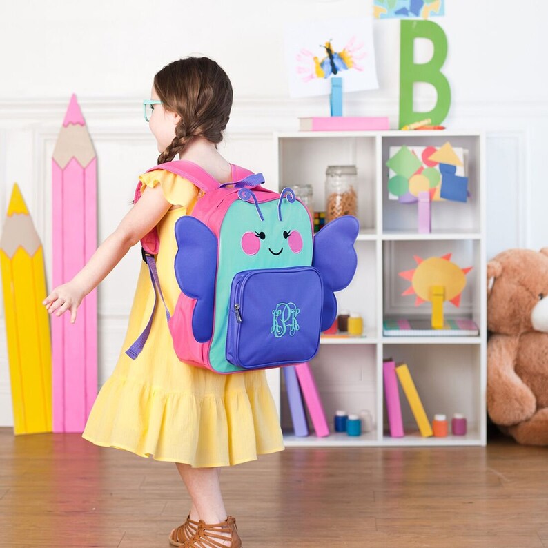 Preschool Size Butterfly Backpack-Backpack-includes Monogram-School Bag-Diaper Bag